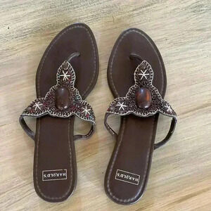 Harold’s beaded sandals- worn once -size 9